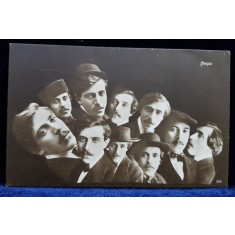 ACTOR IN DIVERSE IPOSTAZE , MONTAJ FOTOGRAFIC , CARTE POSTALA ILUSTRATA , MONOCROMA , NECIRCULATA , PERIOADA INTERBELICA
