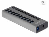 HUB cu 10 porturi USB 3.0 + Switch On/Off, Delock 63670