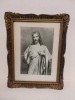 Tablou Isus Iisus Cristos icoana catolica, tip fotografie, in rama si sub sticla, 45x35cm, vintage