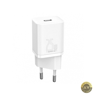 Incarcator Retea Baseus Super Si 25W 3A 1 x USB-C Alb CCSP020102 foto
