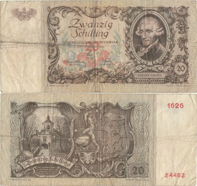 1950 (2 I), 20 schilling (P-129a) - Austria! foto