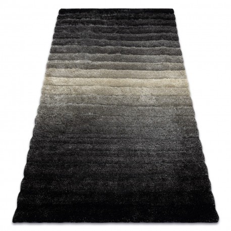 Covor FLIM 007-B6 modern shaggy, dunga - structural gri, 80x150 cm