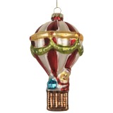 Cumpara ieftin Set 6 ornamente brad Balon Zburator Craciun sticla multicolora X-mas &Oslash; 8x14 cm