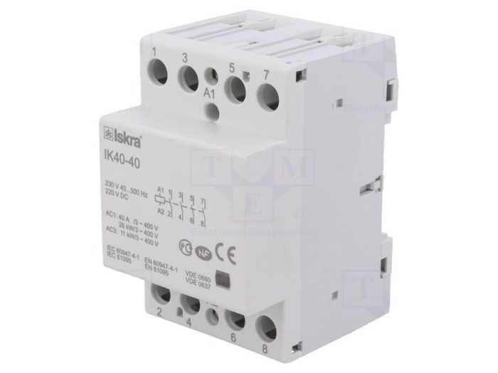 Contactor 4P 40A, 230VAC/220VDC