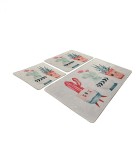Set 3 Covorase Baie Happy Cactus Ecru, Antiderapante, Lavabile, Poliester, 60x100cm, 50x60cm