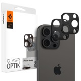 Folie camera pentru iphone 14 pro / pro max / 15 pro / pro max / 16 pro / pro max (set 2) - spigen glas.tr optik - black