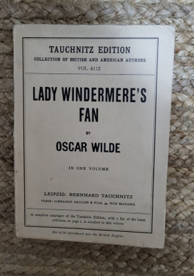 Oscar Wilde - Lady Windermere&amp;#039;s Fan ,1909 foto