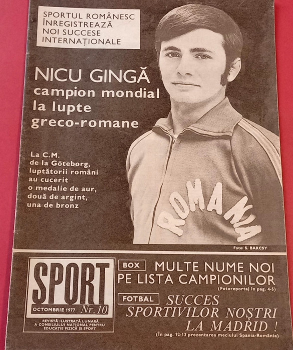 Revista SPORT nr.10/octombrie 1977 (DUDU Georgescu - Gheata de Aur)
