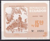 Ecuador 1985 Expozitie filatelica MI bl. 116 MNH, Nestampilat