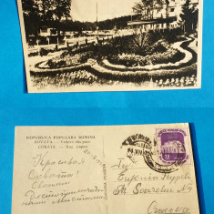 Carte Postala circulata veche RPR - SOVATA - vedere din parc