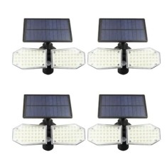 Set 4 lampi solare duble FOXMAG24, de exterior, rezistente la apa, senzor de miscare, 78 LED-uri