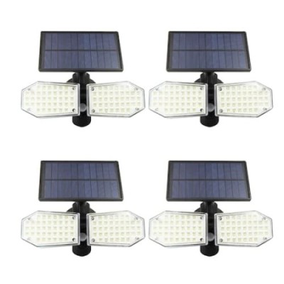 Set 4 lampi solare duble FOXMAG24, de exterior, rezistente la apa, senzor de miscare, 78 LED-uri foto