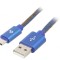 Cablu USB 2.0 USB A la USB C Aurit 2m Albastru