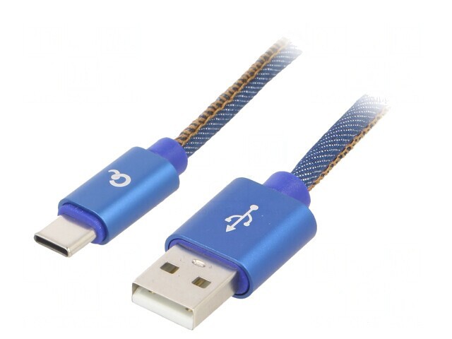 Cablu USB 2.0 USB A la USB C Aurit 2m Albastru