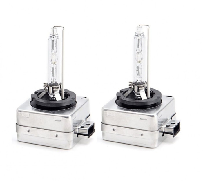 Set 2 Becuri Auto Xenon D1S, Bi-Xenon, 35W, 6000K, +60% Lumina, Faza Scurta si Lunga, Lumina Alba Rece
