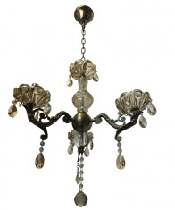 Lustra DC 8043/3, schelet bronz antic, metal sticla si cristal, 5*e14,inaltime ajustabila foto