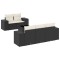 Set mobilier de gradina cu perne, 6 piese, negru, poliratan