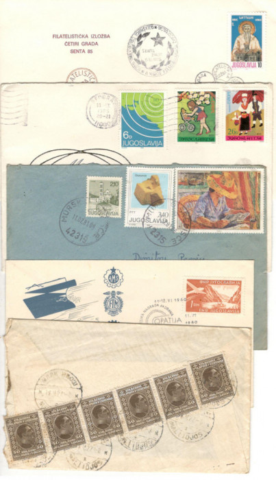 Iugoslavia.Lot 5 buc. scrisori circulate PL.46