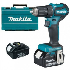 Makita DDF483RFE Masina de gaurit si insurubat cu 2 acumulatori Li-Ion 18 V 3Ah, 40 Nm, motor fara perii, led iluminare, valiza plastic foto