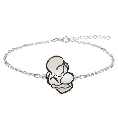 Bratara personalizata mama si bebe din argint 925 foto