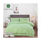 Cumpara ieftin Lenjerie Cocolino Cu Blanita de Iepure Pentru Pat Dublu, 4 piese , VERDE DESCHIS - PUC98