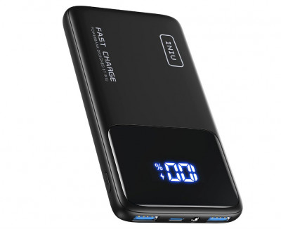 Baterie externa INIU, 10500mAh, 22.5W, USB-C, Negru - SECOND foto