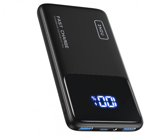 Baterie externa INIU, 10500mAh, 22.5W, USB-C, Negru - SECOND