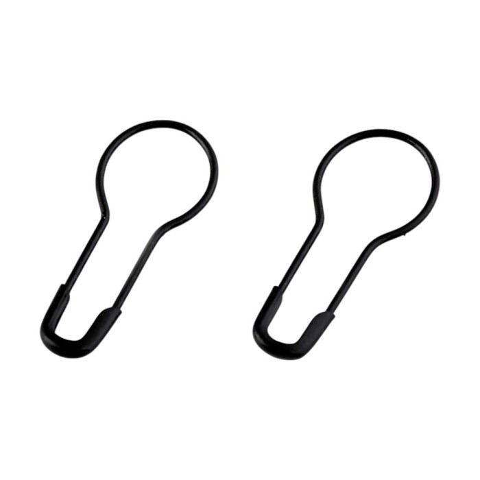 Set 10 ace de siguranta Crisalida, lungime 22 mm, Negru