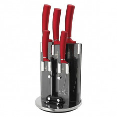 Set cutite 6buc cu suport Black Burgundy BH-2528 Handy KitchenServ foto