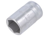 Tubulară HEX 17mm 1/2 38mm Oțel Cromat Scurtă