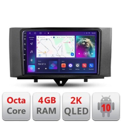 Navigatie Smart For Two 2010-2015 C-Smart10 Android Octa Core Ecran 2K QLED GPS 4G 4+32GB 360 KIT-SMART10+EDT-E409-2K CarStore Technology foto