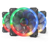 Ventilator Redragon F008, 120mm, 1200RPM, Iluminare RGB, 3 Pack