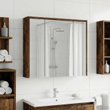 vidaXL Dulap cu oglindă pentru baie Stejar fumuriu 63,5 x 16 x 62,5 cm 889155