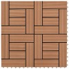 Placi WPC 30x30 cm, 1 mp, Maro - Set 11 Bucati, Pavaj Terasa, Balcon, Piscina, Rezistent Apa