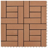 Set de 11 bucăți de plăci 30 x 30 cm din WPC 1 mp, maro, vidaXL