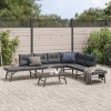 Set Gossi 5 Bancute Gradina Negre Otel Vopsit + Perne Antracit, Ajustabile, Rezistent, Exterior Terasa