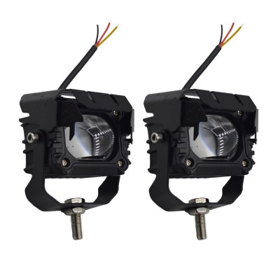 Set 2 proiectoare LED auto/moto/ATV, 40W/set, 3000/6000K, lupa foto