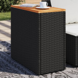 Gossi masa laterala de gradina blat lemn negru 58x27,5x55cm poliratan