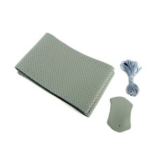 Husa volan LUX FST01 cu ac si ata piele cu gaurele marime: M Culoare: gri cu cusatura gri- PREMIUM