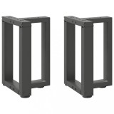 VidaXL Picioare pentru măsuță de cafea &icirc;n formă de T, 2 buc., antracit, 38x25x(42-43) cm, oțel