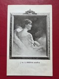 Regina Maria / carte postala editata la moartea Sa