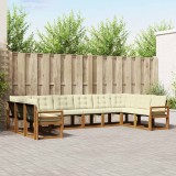 vidaXL Set de canapele de exterior cu pernă 10 pcs Natural și Crem 3369097