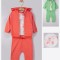 Set 3 piese: pantaloni, tricou si hanorac pentru bebelusi, Tongs baby (Marime: 9-12 luni, Culoare: Corai)