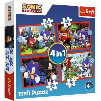 PUZZLE TREFL 4IN1 SONIC AVENTURILE LUI SONIC foto