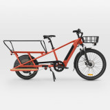 Bicicletă electrică cargo LONGTAIL &Icirc;NCĂRCĂTURĂ SPATE R500E Roșu, Btwin