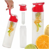 Sticla de apa cu infuzor pentru fructe 800 ml Red, Ikonka