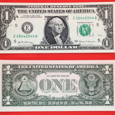 USA SUA █ bancnota █ 1 Dollar █ 2017 █ P-544 █ E5 Richmond █ UNC █ necirculata