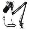 Microfon profesional dinamic Maono PD200XS, cu stand metalic, cardioid, pentru Gaming, Podcast, Streaming, XLR USB