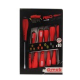 Set surubelnite profesionale MOB, 10 bucati cu suport PVC, din aliaj otel, manere bimaterial