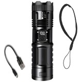 Lanterna Telescopica LED APF&reg;, Puternica, Ultra Luminoasa cu Functie Incarcare Telefon, Snur de Prindere si Reincarcabila cu USB tip C, 1200 lumeni
